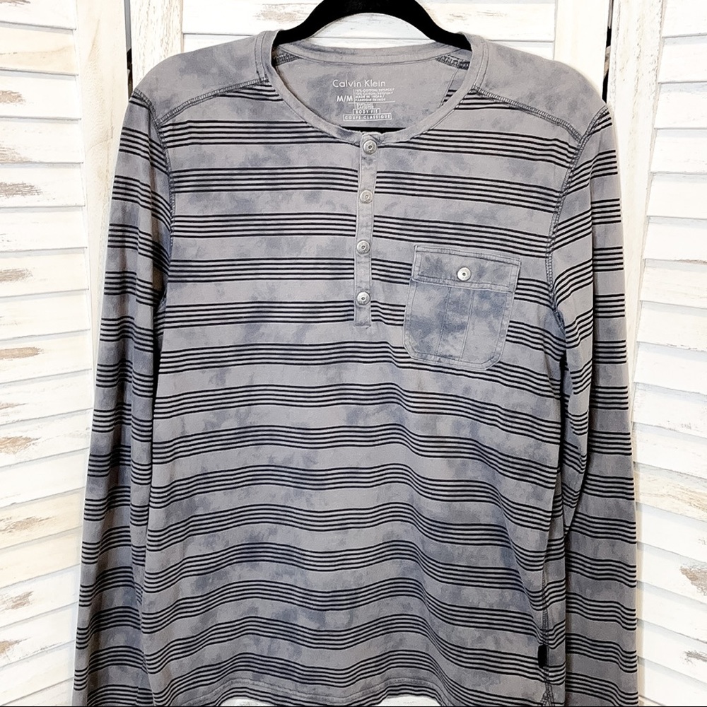 CALVIN KLEIN | Men’s Striped Body Fit Coupe Top M - Picture 5 of 6